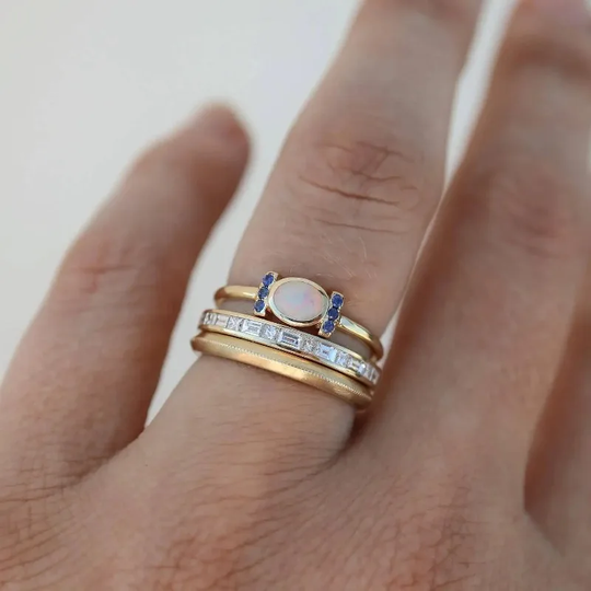 Oprah - Vintage Guldopal-ringsæt